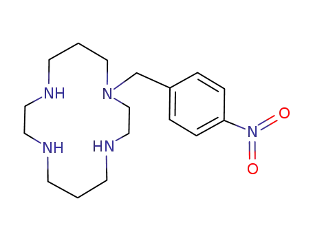 Molecular Structure of 123530-13-2 (1,4,8,11-Tetraazacyclotetradecane, 1-[(4-nitrophenyl)methyl]-)