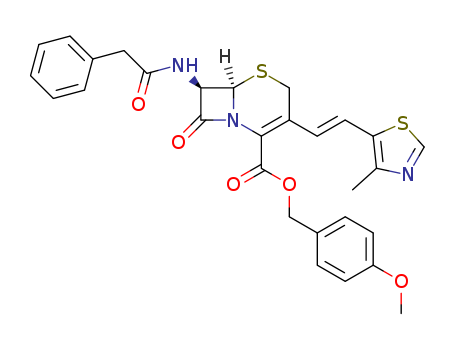 p-Methoxybenzyl 7-phenylacetamido-3(E)-(4-methylthiazol-5-yl)vinyl-3-cephem-4-carboxylate