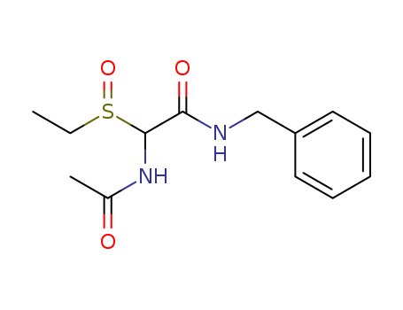 Molecular Structure of 194732-66-6 (Acetamide, 2-(acetylamino)-2-(ethylsulfinyl)-N-(phenylmethyl)-)
