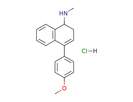 Molecular Structure of 79560-31-9 (1-Naphthalenamine, 1,2-dihydro-4-(4-methoxyphenyl)-N-methyl-,
hydrochloride)