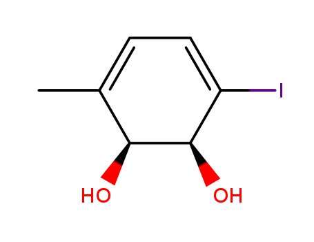 Molecular Structure of 150895-41-3 (3,5-Cyclohexadiene-1,2-diol, 3-iodo-6-methyl-, (1S,2S)-)