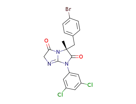 Molecular Structure of 397329-88-3 (1H-Imidazo[1,2-a]imidazole-2,5(3H,6H)-dione,
3-[(4-bromophenyl)methyl]-1-(3,5-dichlorophenyl)-3-methyl-, (3R)-)