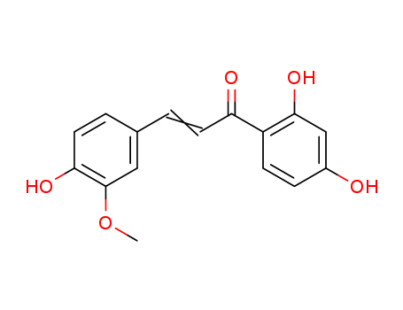 21583-31-3,Acrylophenone, 2',4'-dihydroxy-3-(p-hydroxy-m-methoxyphenyl)-,(E)-1-(2,4-Dihydroxy-phenyl)-3-(4-hydroxy-3-methoxy-phenyl)-propenone;4,2',4'-Trihydroxy-3-methoxy-chalkon;