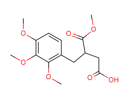 Molecular Structure of 105544-78-3 (Butanedioic acid, [(2,3,4-trimethoxyphenyl)methyl]-, 1-methyl ester)