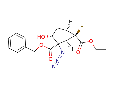 Molecular Structure of 385372-27-0 (Bicyclo[3.1.0]hexane-2,6-dicarboxylic acid, 2-azido-6-fluoro-3-hydroxy-,
6-ethyl 2-(phenylmethyl) ester, (1R,2R,3R,5R,6R)-)