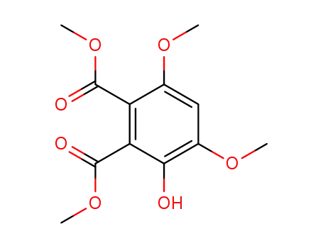 Molecular Structure of 103577-13-5 (1,2-Benzenedicarboxylic acid, 3-hydroxy-4,6-dimethoxy-, dimethyl ester)