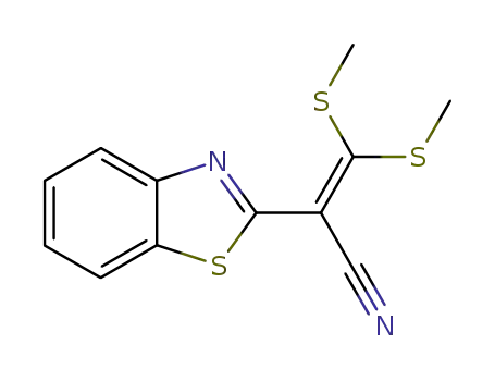 Molecular Structure of 82447-20-9 (2-Benzothiazoleacetonitrile, a-[bis(methylthio)methylene]-)