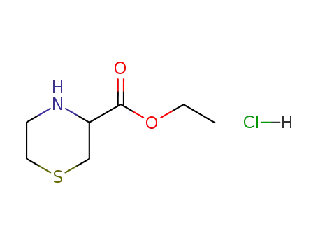 Molecular Structure of 159381-07-4 (Thiomorpholine-3-carboxylic acid ethyl ester hydrochloride)