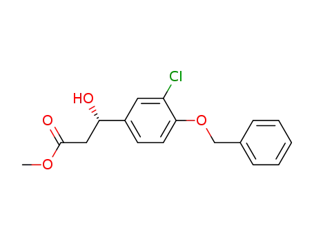 Molecular Structure of 184841-31-4 (Benzenepropanoic acid, 3-chloro-b-hydroxy-4-(phenylmethoxy)-, methyl
ester, (S)-)