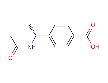 Molecular Structure of 859163-61-4 (4-[(1R)-1-(Acetylamino)ethyl]benzoic Acid)