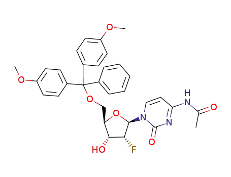 Molecular Structure of 159414-98-9 (2'-FLUORO-5'-O-DIMETHOXYTRITYL-N4-ACETYL-D-CYTIDINE)