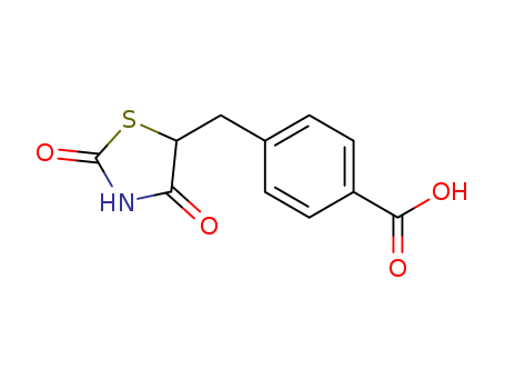 Molecular Structure of 195603-76-0 (Benzoic acid, 4-[(2,4-dioxo-5-thiazolidinyl)methyl]-)