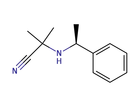 Molecular Structure of 882182-35-6 (2-methyl-2-(((1S)-1-phenylethyl)amino)propanenitrile)
