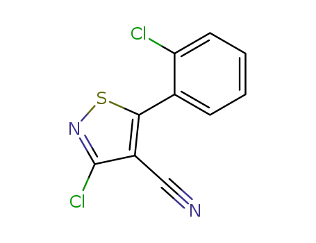 Molecular Structure of 28989-25-5 (3-CHLORO-5-(2-CHLOROPHENYL)ISOTHIAZOLE-4-CARBONITRILE)
