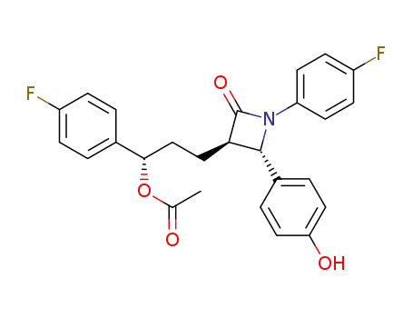 Molecular Structure of 190448-46-5 (2-Azetidinone, 3-[(3S)-3-(acetyloxy)-3-(4-fluorophenyl)propyl]-1-(4-fluorophenyl)-4-(4-hydroxyphenyl)-, (3R,4S)-)
