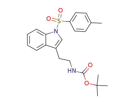 Molecular Structure of 727416-67-3 (Carbamic acid, [2-[1-[(4-methylphenyl)sulfonyl]-1H-indol-3-yl]ethyl]-,
1,1-dimethylethyl ester)