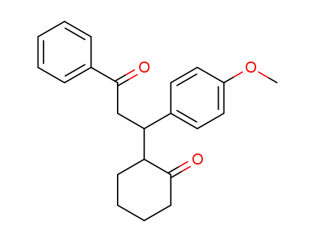Molecular Structure of 5520-88-7 (Cyclohexanone, 2-[1-(4-methoxyphenyl)-3-oxo-3-phenylpropyl]-)