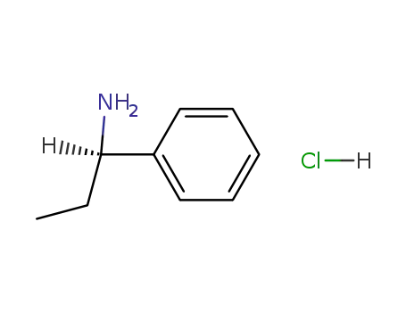 Molecular Structure of 19068-33-8 ((R)-(+)-1-Amino-1-phenylpropaneHCl)