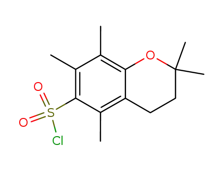 Molecular Structure of 112160-39-1 (2,2,5,7,8-Pentamethylchroman-6-sulfonyl chloride)