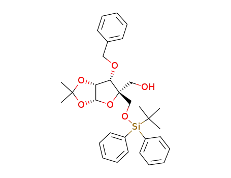 Molecular Structure of 212970-72-4 ({3-[(2,2-dimethyl-1,1-diphenyl-1-silapropoxy)methyl]-(1S,3R,4S,5R)-7,7-dimethyl-2,6,8-trioxa-4-(phenylmethoxy)bicyclo[3.3.0]oct-3-yl}methan-1-ol)