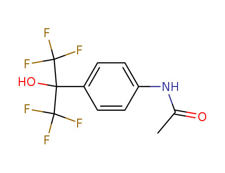 Molecular Structure of 1992-24-1 (Acetamide,
N-[4-[2,2,2-trifluoro-1-hydroxy-1-(trifluoromethyl)ethyl]phenyl]-)