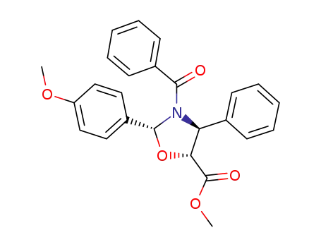 Molecular Structure of 157826-09-0 (Methyl (2R,4S,5R)-3-benzoyl-2-(p-methoxyphenyl)-4-phenyl-1,3-oxazolidine-5-carboxylate)