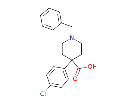 Molecular Structure of 735225-04-4 (4-Piperidinecarboxylic acid, 4-(4-chlorophenyl)-1-(phenylmethyl)-)