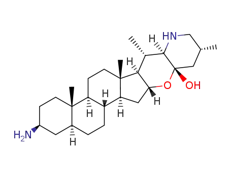 Molecular Structure of 639-86-1 ((25β)-3β-Amino-16α,23β-epoxy-16,28-seco-5α-solanidan-23-ol)
