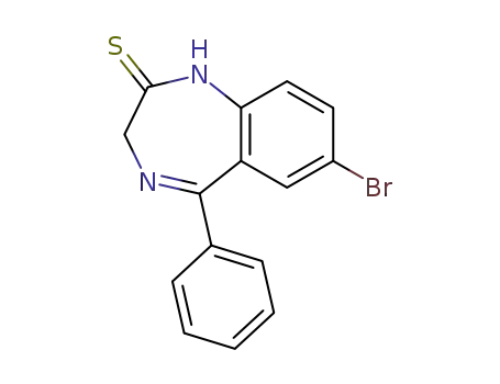 Molecular Structure of 34099-70-2 (2H-1,4-Benzodiazepine-2-thione, 7-bromo-1,3-dihydro-5-phenyl-)