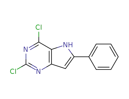 Molecular Structure of 237435-80-2 (2,4-dichloro-6-phenyl-5H-pyrrolo[3,2-d]pyrimidine)