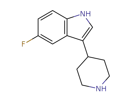 Molecular Structure of 149669-43-2 (5-FLUORO-3-PIPERIDIN-4-YL-1H-INDOLE)