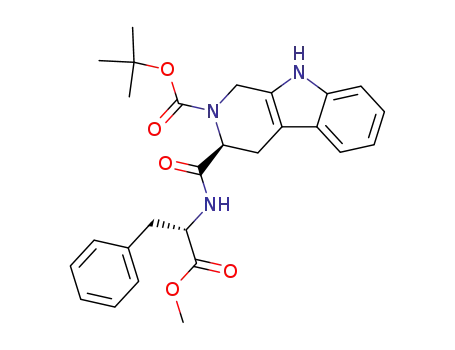 Molecular Structure of 900865-72-7 ((S)-tert-butyl 3-((S)-1-methoxy-1-oxo-3-phenylpropan-2-ylcarbamoyl)-3,4-dihydro-1H-pyrido[3,4-b]indole-2(9H)-carboxylate)