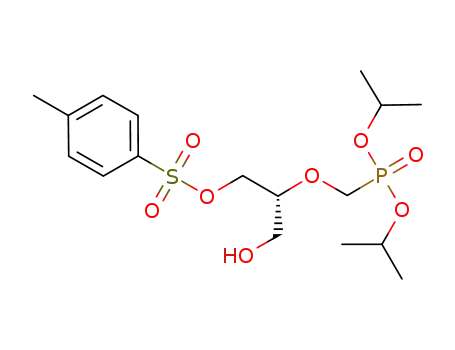 Molecular Structure of 1160512-81-1 ((R)-2-[(diisopropoxyphosphoryl)methoxy]-3-hydroxypropyl p-toluenesulfonate)