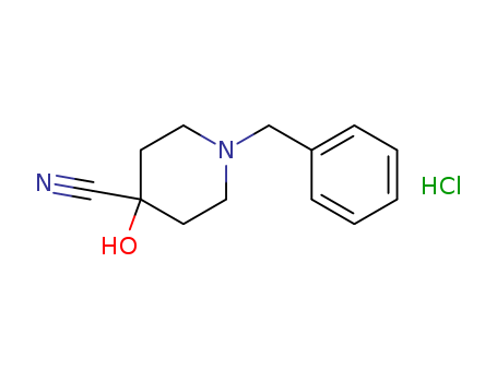 4-Piperidinecarbonitrile,4-hydroxy-1-(phenylmethyl)-, hydrochloride (1:1)