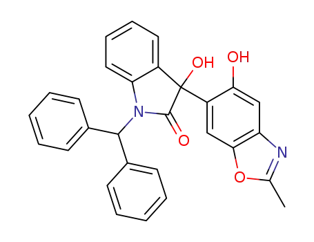 1-(diphenylmethyl)-3-hydroxy-3-(5-hydroxy-2-methyl-1,3-benzoxazol-6-yl)-1,3-dihydro-2H-indol-2-one