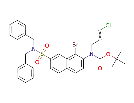 Molecular Structure of 885228-03-5 (tert-butyl 1-bromo-7-[(dibenzylamino)sulfonyl]-2-naphthyl(3-chloro-2-propen-1-yl)carbamate)