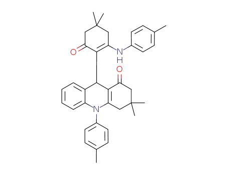 Molecular Structure of 1196957-90-0 (9-(4,4-dimethyl-6-oxo-2-(p-tolylamino)cyclohex-1-enyl)-3,3-dimethyl-10-(p-tolyl)-3,4,9,10-tetrahydroacridin-1(2H)-one)
