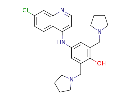 Molecular Structure of 5201-88-7 (4-[(7-chloroquinolin-4-yl)amino]-2,6-bis(pyrrolidin-1-ylmethyl)phenol)