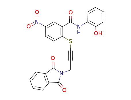 2-(3-(1,3-dioxoisoindolin-2-yl)prop-1-ynylthio)-N-(2-hydroxyphenyl)-5-nitrobenzamide