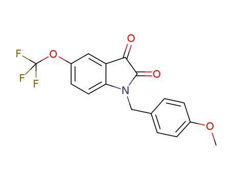 Molecular Structure of 1160247-92-6 (1-(4-Methoxybenzyl)-5-trifluoromethoxyisatin)
