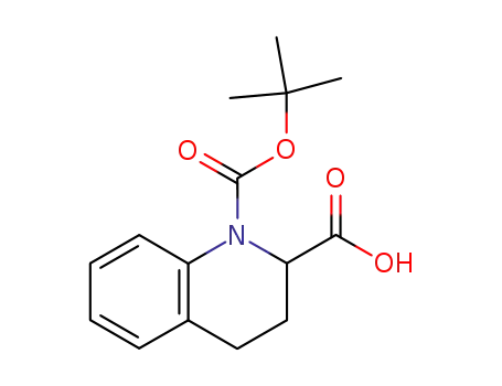 Molecular Structure of 123811-87-0 (1-Boc-1,2,3,4-tetrahydro-quinoline-2-carboxylic acid)