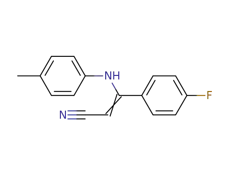Molecular Structure of 1159001-65-6 (3-(4-fluorophenyl)-3-(p-tolylamino)acrylonitrile)