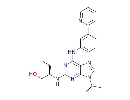 Molecular Structure of 1056016-06-8 (2-[[9-(1-Methylethyl)-6-[[3-(2-pyridinyl)phenyl]amino]-9H-purin-2-yl]amino]-1-butanoldihydrochloride)