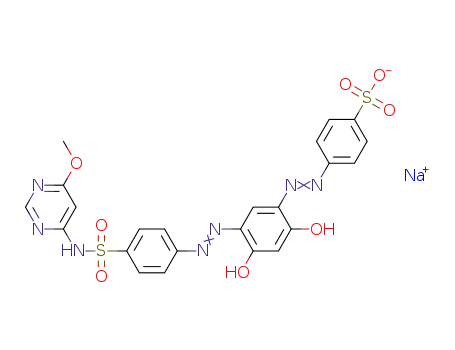 Molecular Structure of 1312665-65-8 (C<sub>23</sub>H<sub>18</sub>N<sub>7</sub>O<sub>8</sub>S<sub>2</sub><sup>(1-)</sup>*Na<sup>(1+)</sup>)
