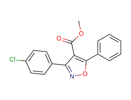 Molecular Structure of 115665-23-1 (4-Isoxazolecarboxylicacid,3-(4-chlorophenyl)-5-phenyl-,methylester(9CI))