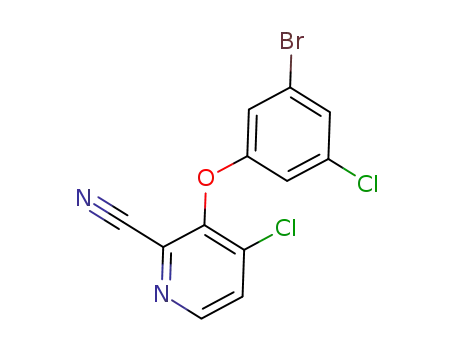 Molecular Structure of 1155847-61-2 (3-(3-bromo-5-chlorophenoxy)-4-chloropyridine-2-carbonitrile)