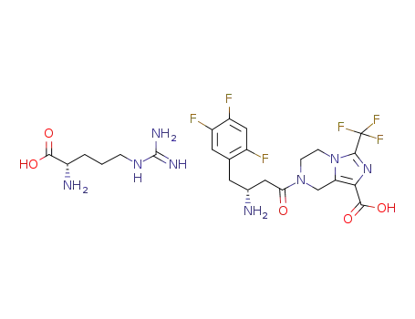 Molecular Structure of 1242332-84-8 ((R)-7-[3-amino-4-(2,4,5-trifluorophenyl)-butyryl]-3-trifluoromethyl-5,6,7,8-tetrahydro-imidazo [1,5-a]pyrazine-1-carboxylic acid-(2S)-2-amino-5-carbamimidamidopentanoic acid)