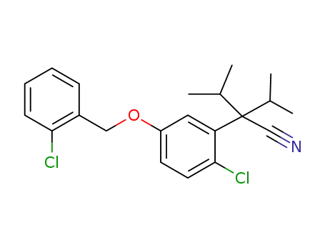 Molecular Structure of 1274905-20-2 (2-(2-chloro-((2-chlorobenzyl)oxy)phenyl)-2-isopropyl-3-methylbutanenitrile)