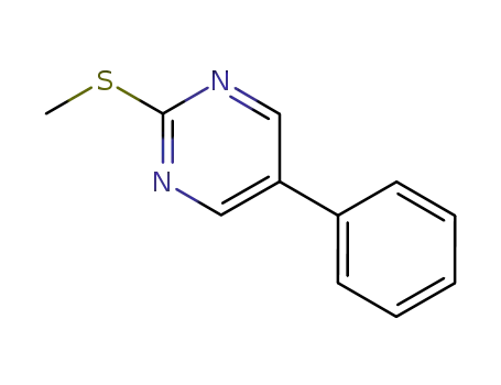 Molecular Structure of 31408-20-5 (2-(METHYLSULFANYL)-5-PHENYLPYRIMIDINE)