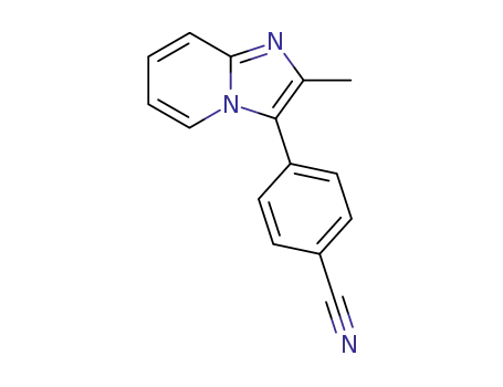 Molecular Structure of 122957-63-5 (Benzonitrile, 4-(2-methylimidazo[1,2-a]pyridin-3-yl)-)